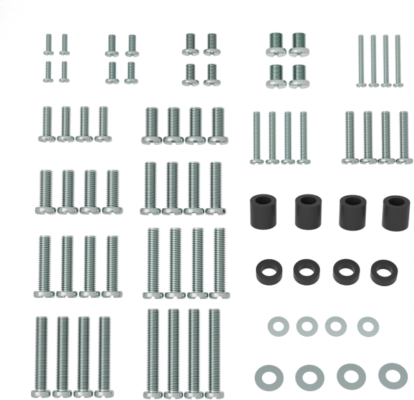 PUTORSEN Juego de Tornillos VESA Universales para TV de hasta 90 Pulgadas (M4, M5, M6, M8) (Kit de hardware completo para soportes de pared y pie – Incluye espaciadores y arandelas.)