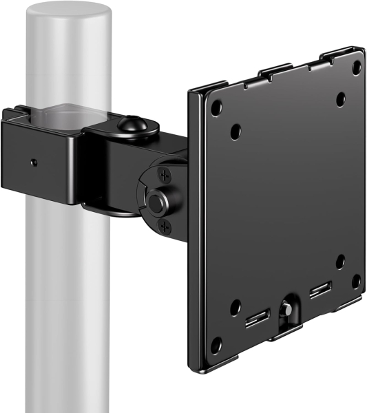 PUTORSEN Soporte Universal de Acero para Soportes de Monitor (17-32 Pulgadas, Mástil de 3,5 cm) (Brazo simple robusto hasta 10 kg – VESA 75x75/100x100 mm, Inclinable, Giratorio y Rotable 360°.)