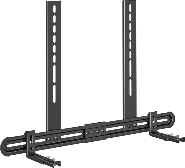 USX-MOUNT Soporte Universal de Barra de Sonido para Barras con y sin Agujeros (Soporte de TV y pared ajustable con base antideslizante (87,5–154 mm) hasta 6 kg de carga.)