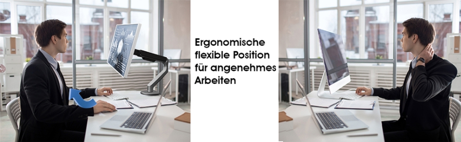 3IDEE Flexi-Lite Soporte 1 monitor para pantallas de 17-32", diseño moderno, totalmente móvil y ajustable