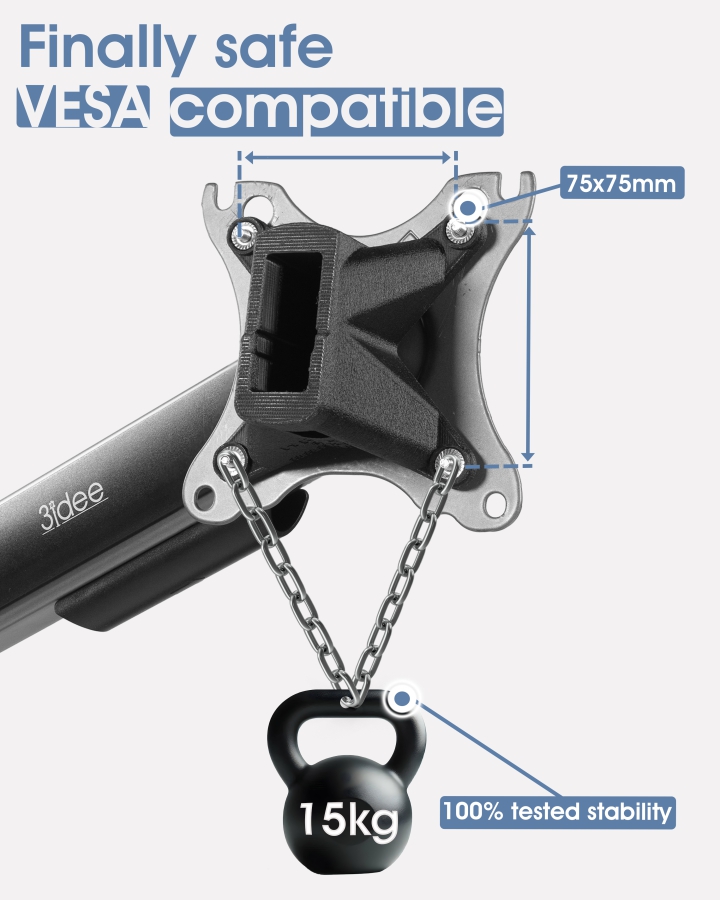 Adaptador VESA compatible con HP Omnistudio X All-in-one PC (32-c0073ng 32-c0075ng, 32-c0077ng, 32-c0177ng, 32-c0275ng, 32-c0670ng, 32-c0770ng, 32-c0777ng) - 75x75mm