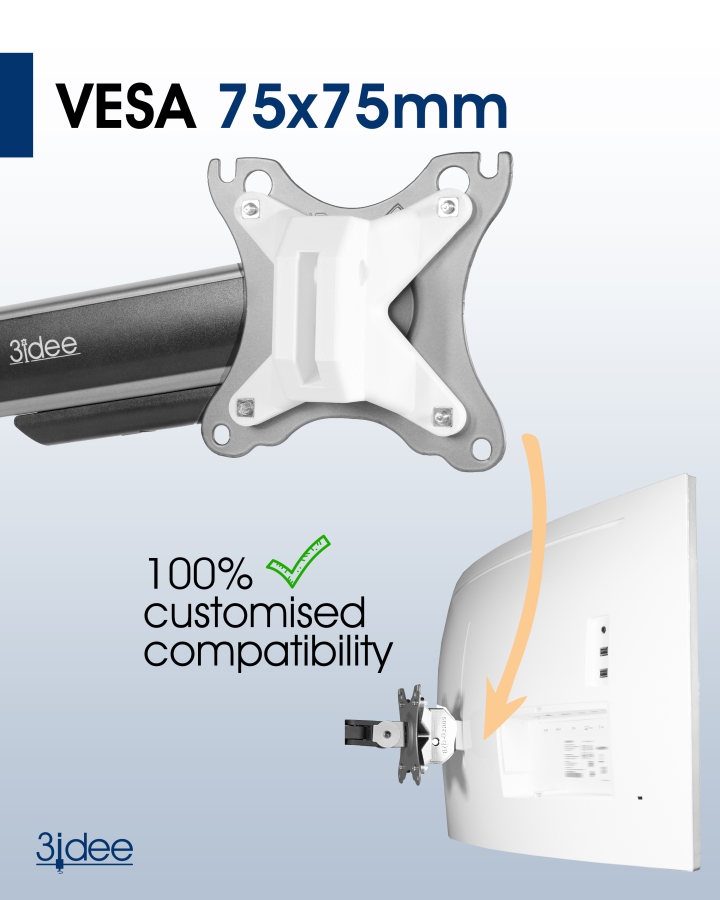 Adaptador VESA compatible con monitor curvo Samsung de 34" (serie CJ79) - 75x75mm