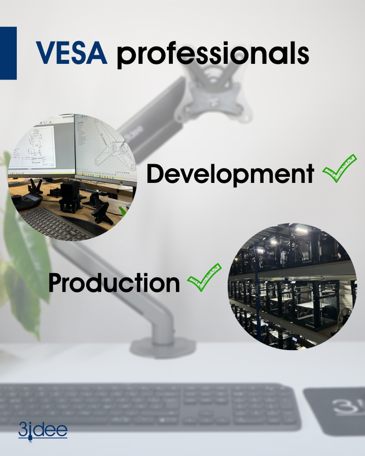 Adaptador VESA compatible con monitor HP (22f, 24f, 27f, 22es, 22ea, 22er, 24es, 24ea, 24er, 27es, 27ea, 27er) - 75x75mm