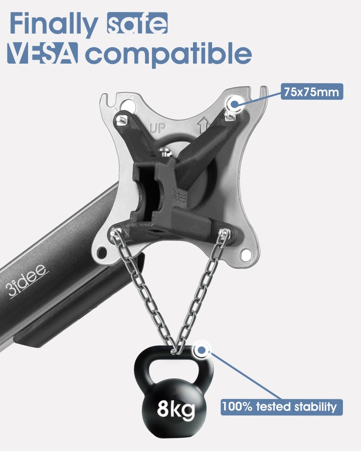 Adaptador VESA compatible con monitores HP (M22f, M24f, M24fd, M24fw, M27f, M27fe, M27fd, M27fq, M27fw, M32f, M32fw, 524sa, 524sf, 524sw, 527, 527sa, 527sf, 527sw, 532, 532 sf)