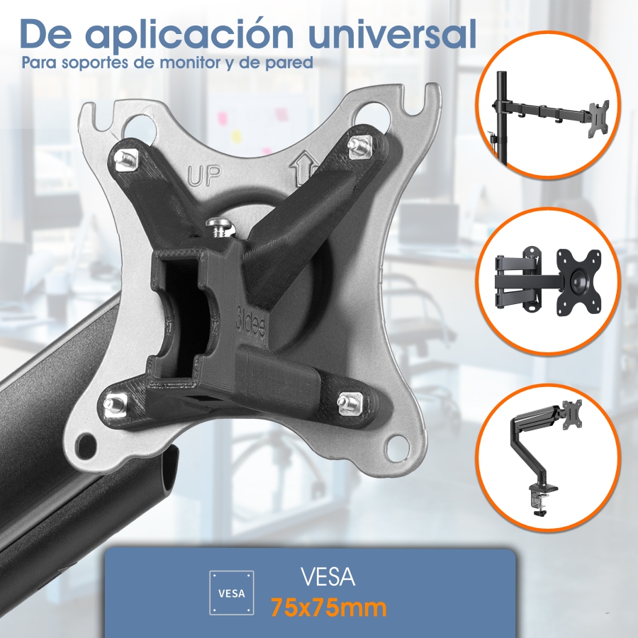 Adaptador VESA compatible con monitores HP (M22f, M24f, M24fd, M24fw, M27f, M27fe, M27fd, M27fq, M27fw, M32f, M32fw, 524sa, 524sf, 524sw, 527, 527sa, 527sf, 527sw, 532, 532 sf)