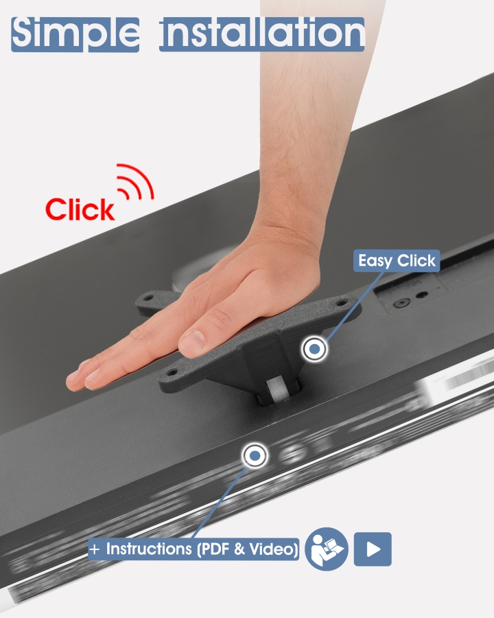 Adaptador VESA compatible con monitores HP (M22f, M24f, M24fd, M24fw, M27f, M27fe, M27fd, M27fq, M27fw, M32f, M32fw, 524sa, 524sf, 524sw, 527, 527sa, 527sf, 527sw, 532, 532 sf)