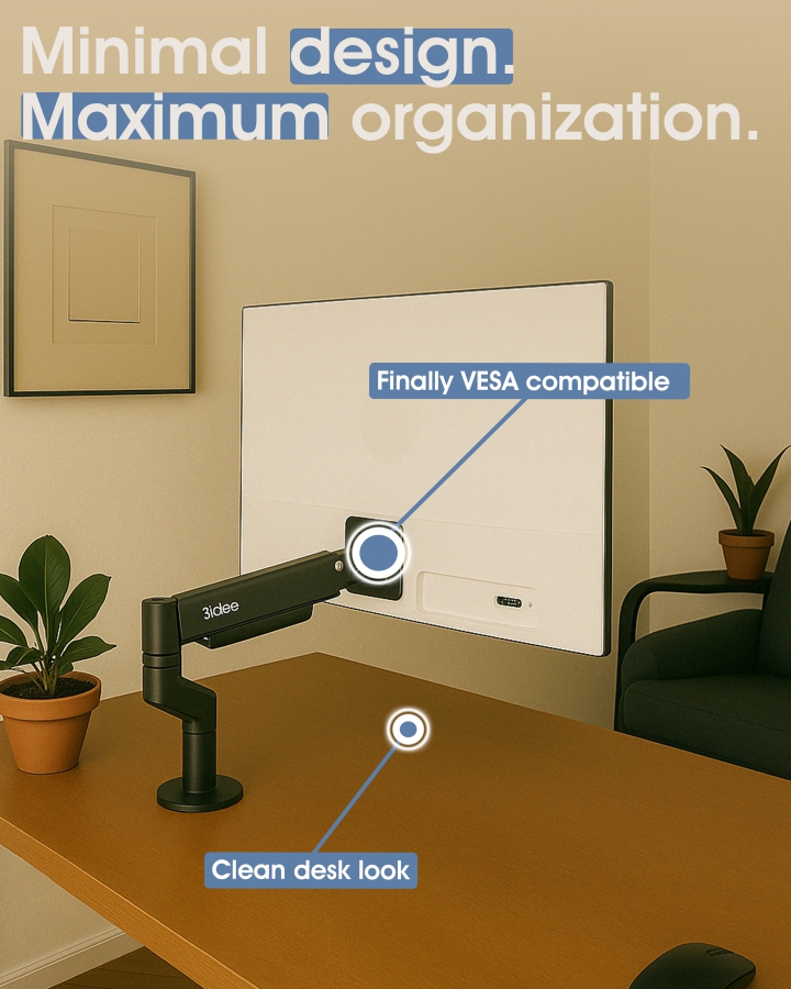 Adaptador VESA compatible con monitores HP (M22f, M24f, M24fd, M24fw, M27f, M27fe, M27fd, M27fq, M27fw, M32f, M32fw, 524sa, 524sf, 524sw, 527, 527sa, 527sf, 527sw, 532, 532 sf)
