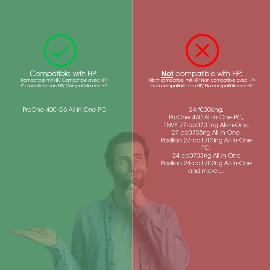 Adaptador VESA compatible con PC Todo en Uno HP (ProOne 400 G6) - 75x75mm