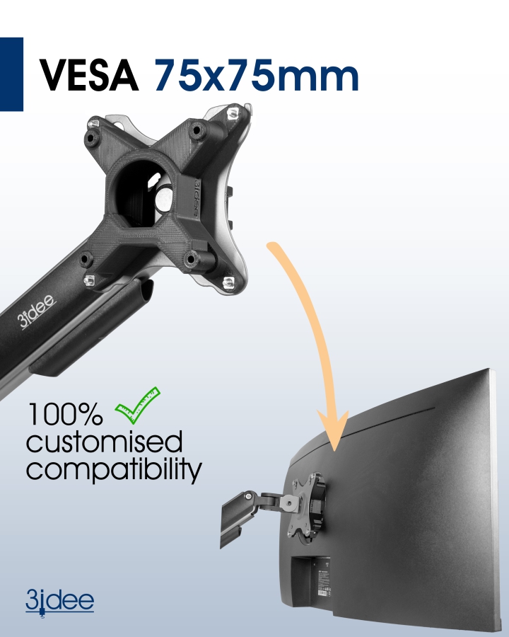 Adaptador VESA para monitor MSI Optix (MAG342CQR, MAG301CR2, AG321CQRDE, MAG342CQRVDE) - 75x75 mm