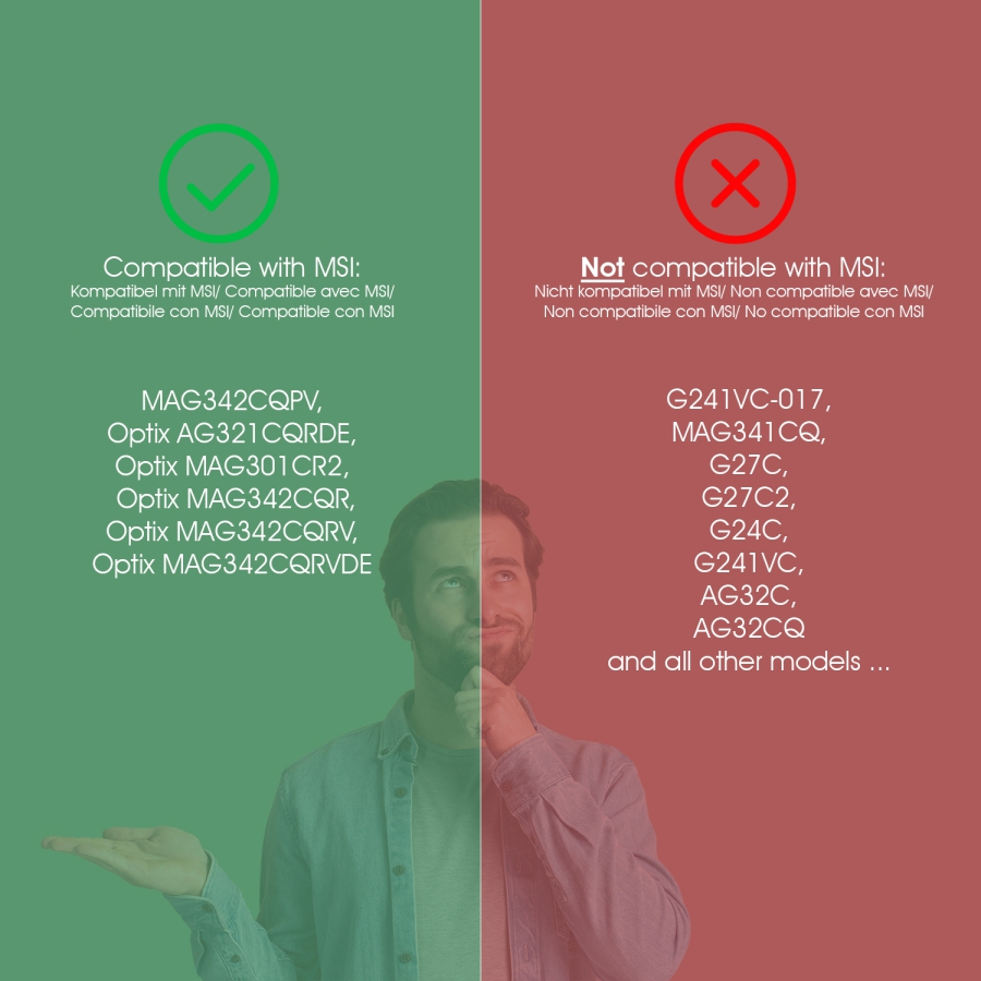 Adaptador VESA para monitor MSI Optix (MAG342CQR, MAG301CR2, AG321CQRDE, MAG342CQRVDE)