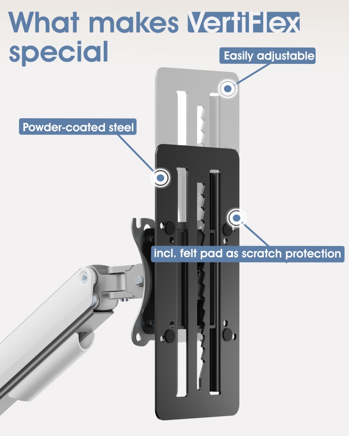 Adaptador VESA regulable en altura 3IDEE VertiFlex