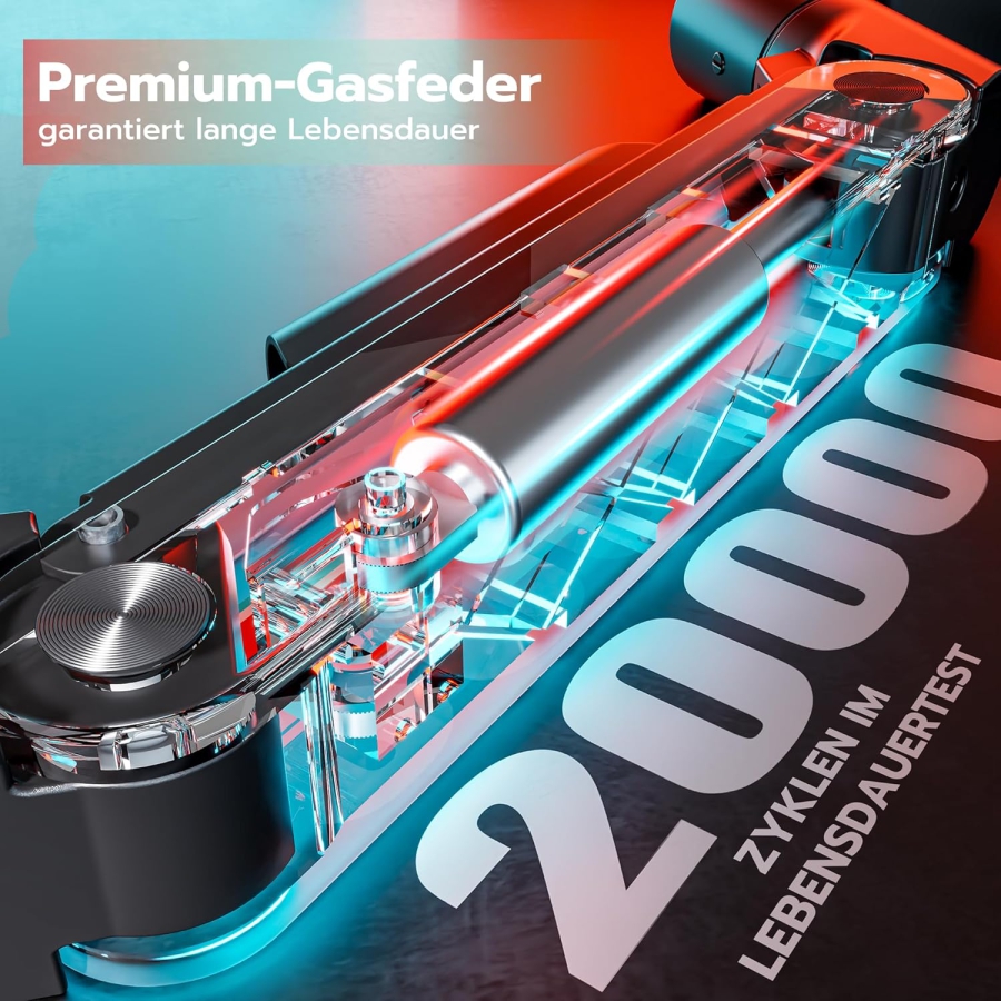 ARES WING Brazo para Monitor Heavy Duty 17-49 Pulgadas (hasta 20 kg) – Resorte de Gas (Columna extra alta y carga de 20 kg para pantallas Ultrawide y curvas.)