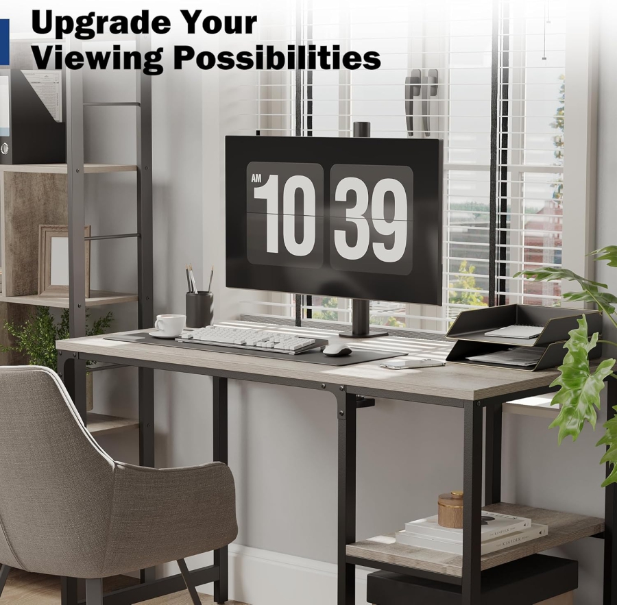 BONTEC Soporte 1 monitor para monitores de 13-34", brazo corto, hasta 10kg, regulable en altura, inclinable