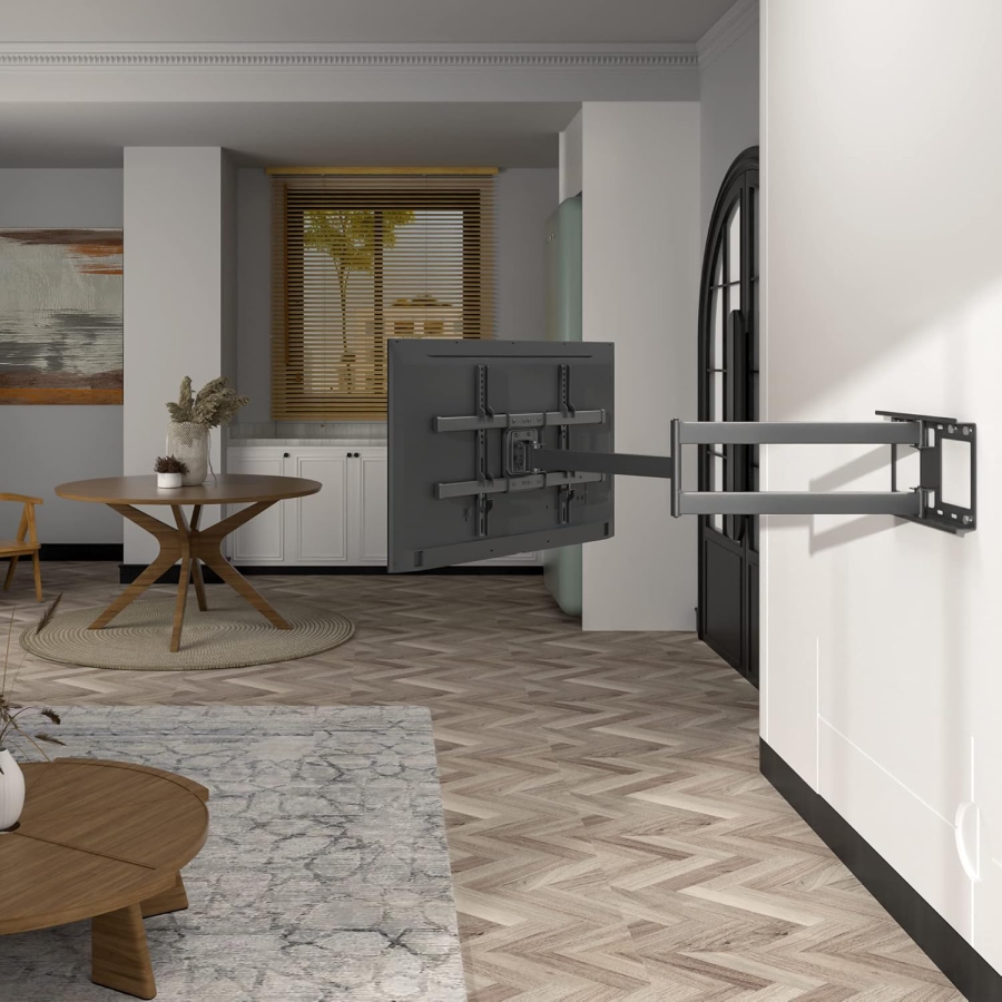 BONTEC Soporte de Pared para TV con Brazo Extra Largo de 1040 mm (32-75 Pulgadas) (Soporte de carga pesada hasta 60 kg – Giratorio, Inclinable y Extensible hasta 104 cm.)