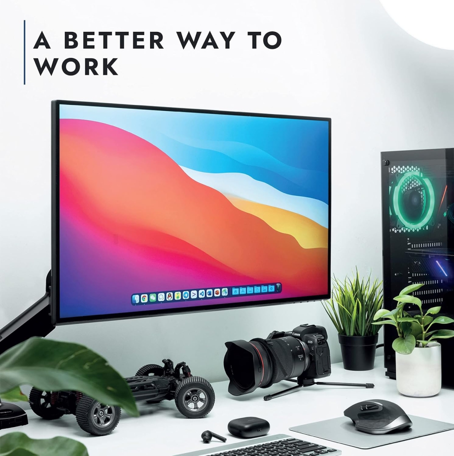 Brazo de monitor Invision MX200 19–32" | 2–9 kg (Soporte Ergonómico de Resorte de Gas para Dos Monitores de hasta 12 kg Cada Uno)