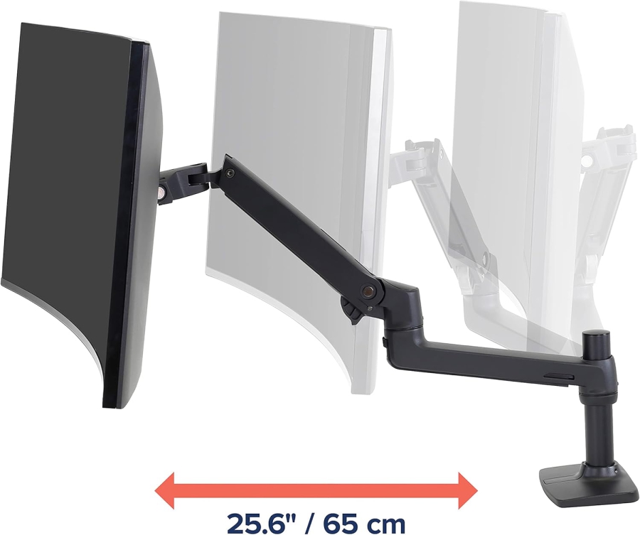 Brazo para monitor Ergotron LX Negro 34" | hasta 11,3 kg (Brazo para Monitor Premium con Tecnología Patentada Constant Force para un Posicionamiento sin Esfuerzo de hasta 11,3 kg.)