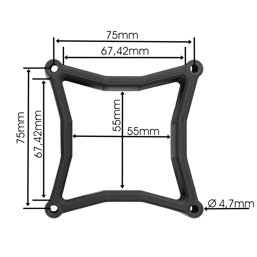 Espaciador VESA 75x75mm - 30mm de distancia - incl. tornillos - compatible con muchos monitores (adaptador Odyssey G5)