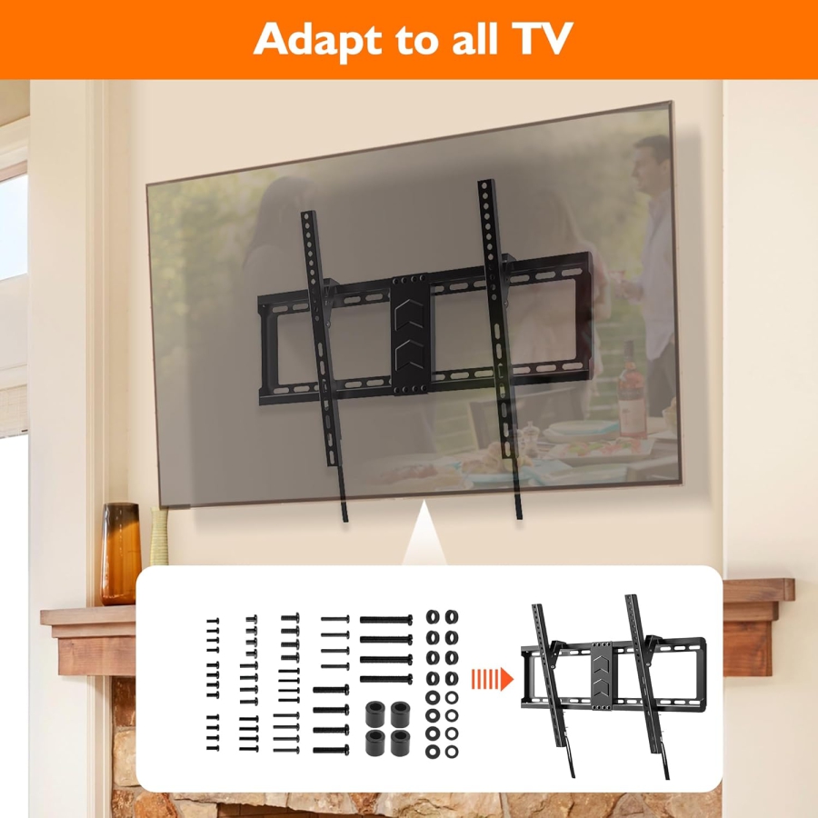 GINKGO Juego de Tornillos VESA Universales para TV y Monitor (M4, M5, M6, M8) (Kit de montaje de 68 piezas para soportes de pared y pie – Compatible hasta 80 pulgadas.)