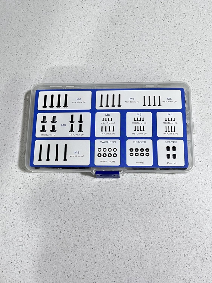 GINKGO Juego de Tornillos VESA Universales para TV y Monitor (M4, M5, M6, M8) (Kit de montaje de 68 piezas para soportes de pared y pie – Compatible hasta 80 pulgadas.)