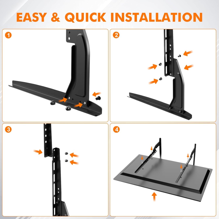 GRIFEMA Pies de Soporte Universal para TV de 22–80 Pulgadas (Ajustables en Altura) (Soporte de repuesto estable con capacidad de carga de hasta 50 kg – VESA máx. 800x400 mm)