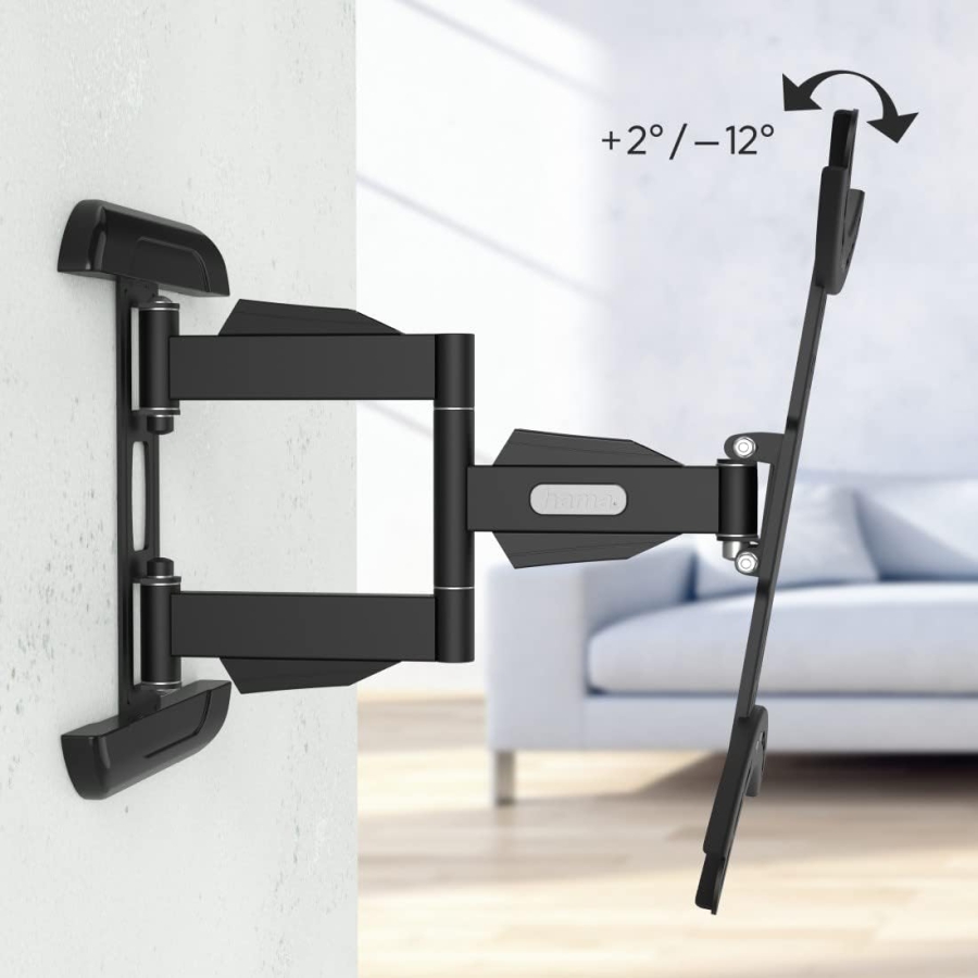 Hama Soporte de Pared para TV Giratorio e Inclinable para TV de 32-65 Pulgadas (Fullmotion) (Extensible hasta 40,7 cm – VESA 400x400, Carga 35 kg – Incl. tacos Fischer y 10 años de garantía.)
