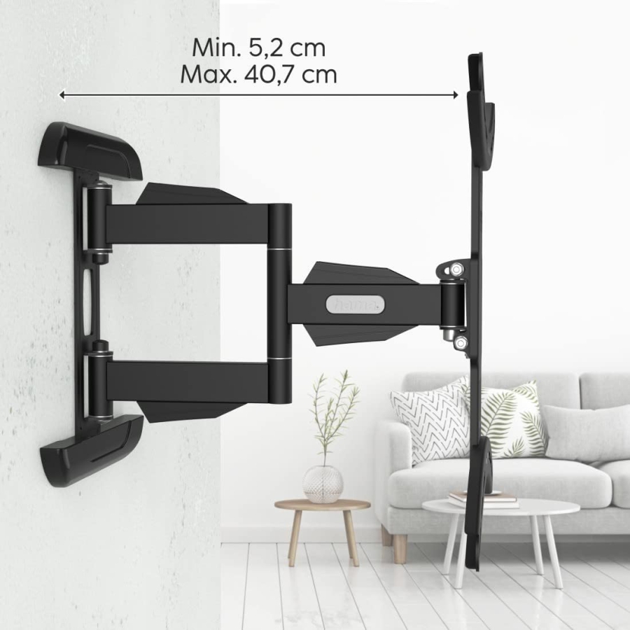 Hama Soporte de Pared para TV Giratorio e Inclinable para TV de 32-65 Pulgadas (Fullmotion) (Extensible hasta 40,7 cm – VESA 400x400, Carga 35 kg – Incl. tacos Fischer y 10 años de garantía.)