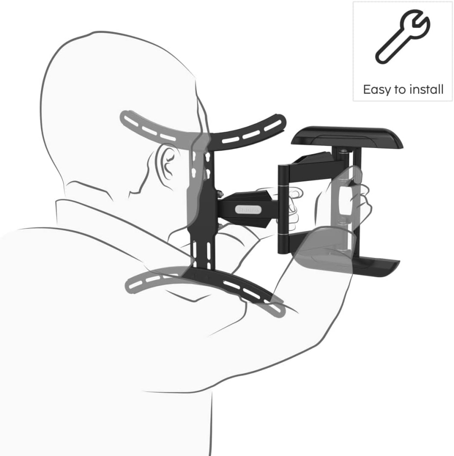 Hama Soporte de Pared para TV Giratorio e Inclinable para TV de 32-65 Pulgadas (Fullmotion) (Extensible hasta 40,7 cm – VESA 400x400, Carga 35 kg – Incl. tacos Fischer y 10 años de garantía.)