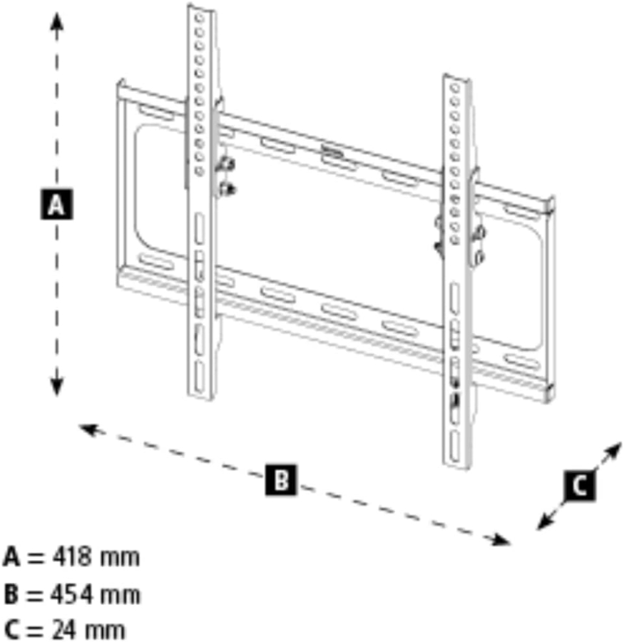 Hama Soporte de Pared TV Inclinable para Televisores de 32-75 Pulgadas (VESA 400x400) (Soporte TV ultraplano (2,4 cm distancia a la pared) – Inclinable de forma continua 10°, carga hasta 35 kg.)