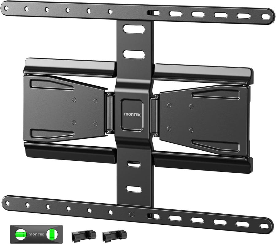 monTEK Soporte de Pared para TV Ultra Slim para 43-90 Pulgadas (Solo 2 cm de distancia a la pared) (Diseño extremadamente plano (0,77") con brazo articulado Full-Motion – Carga 50 kg, VESA 600x400.)