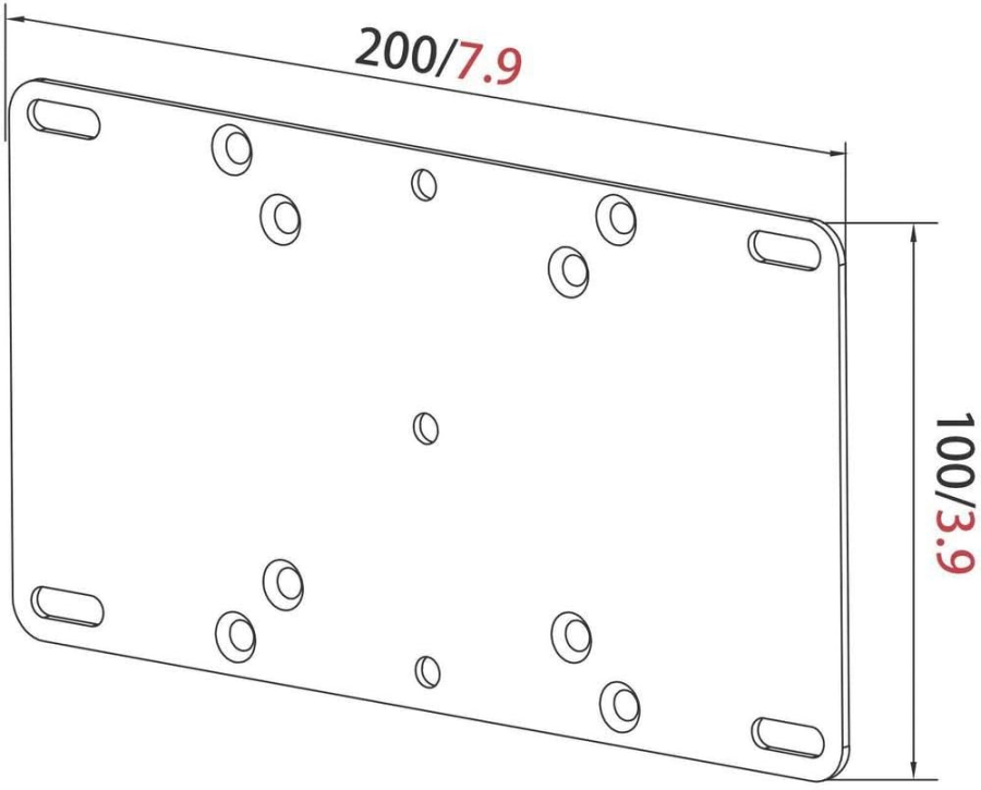 my wall HA2L Adaptador VESA – Ampliación para Soportes de TV (75/100 a hasta 200) (Placa adaptadora universal de acero robusto – Actualización para soportes de monitor y TV.)