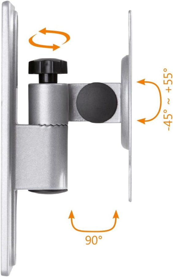 My Wall HC1-1L Soporte de Pared para TV para Autocaravanas y Caravanas (13-32 Pulgadas) – Bloqueable y Compacto (Viaje seguro gracias al bloqueo: Soporte de 1 articulación, Inclinable 55° y Giratorio – Para pantallas de 33-81 cm – 20 años de garantía.)