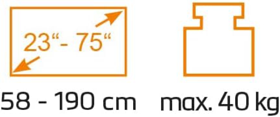 My Wall HP49L Soporte Universal para TV de 23–75 Pulgadas (Pies de repuesto ajustables en altura con almohadillas protectoras de EVA – Carga hasta 40 kg y 20 años de garantía.)