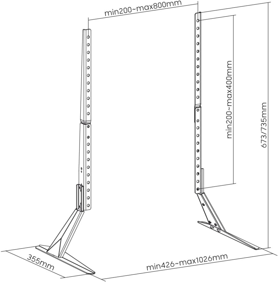 My Wall HP49L Soporte Universal para TV de 23–75 Pulgadas (Pies de repuesto ajustables en altura con almohadillas protectoras de EVA – Carga hasta 40 kg y 20 años de garantía.)