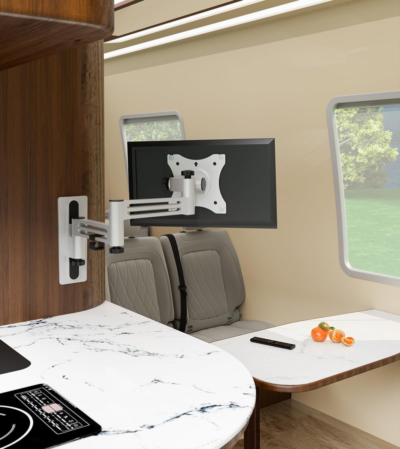 My Wall Soporte de Pared para TV para Autocaravanas y Caravanas (HC1-3L) – Bloqueable y Antivibraciones (Ver la TV seguro en el viaje: Giratorio, Inclinable y Bloqueable – Para pantallas hasta 15 kg – 20 años de garantía.)