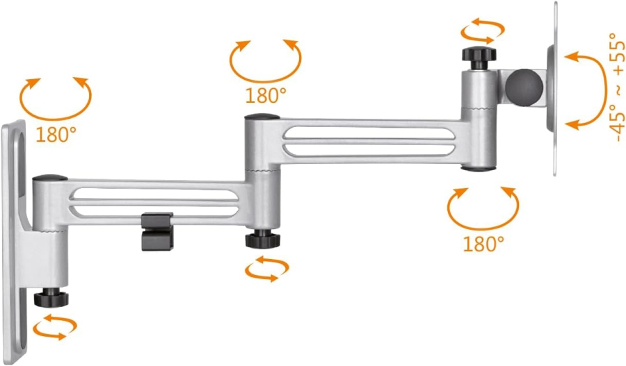 My Wall Soporte de Pared para TV para Autocaravanas y Caravanas (HC1-3L) – Bloqueable y Antivibraciones (Ver la TV seguro en el viaje: Giratorio, Inclinable y Bloqueable – Para pantallas hasta 15 kg – 20 años de garantía.)