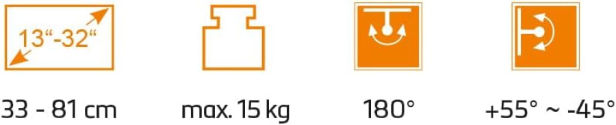 My Wall Soporte de Pared para TV para Autocaravanas y Caravanas (HC1-3L) – Bloqueable y Antivibraciones (Ver la TV seguro en el viaje: Giratorio, Inclinable y Bloqueable – Para pantallas hasta 15 kg – 20 años de garantía.)