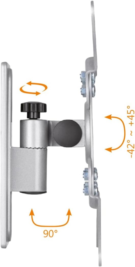 My Wall Soporte de Pared para TV para Autocaravanas y Caravanas (HC2-1L) – Bloqueable y Antivibraciones (Sujeción segura durante el viaje: Bloqueable, Giratorio e Inclinable – Hasta 15 kg – 20 años de garantía.)