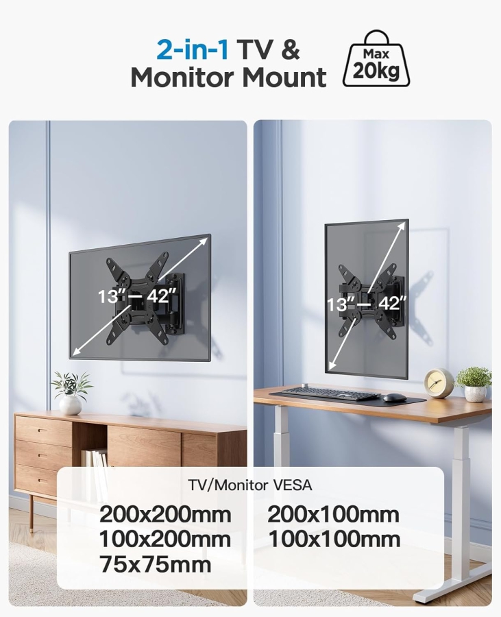 One for All Soporte de Pared TV Plano para Televisores de 32-90 Pulgadas (WM4611) (Soporte extremadamente robusto de la serie Solid (hasta 100 kg) – Solo 25 mm de distancia a la pared – VESA hasta 600x400.)