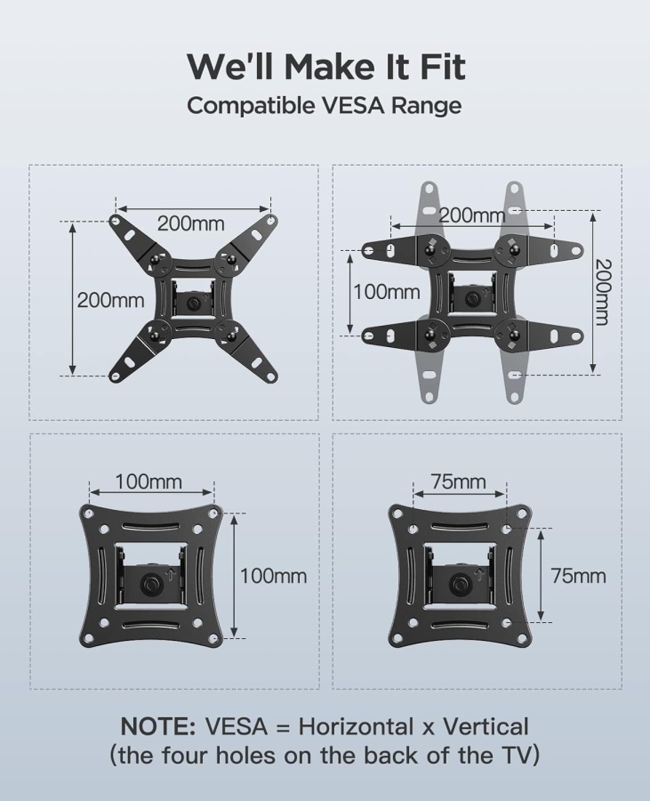 One for All Soporte de Pared TV Plano para Televisores de 32-90 Pulgadas (WM4611) (Soporte extremadamente robusto de la serie Solid (hasta 100 kg) – Solo 25 mm de distancia a la pared – VESA hasta 600x400.)