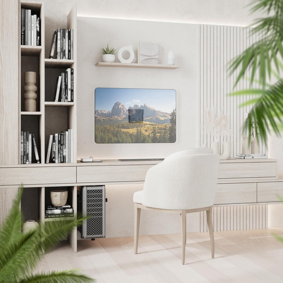 RICOO Monitorhalterung de Pared F0311 para 13-34 Pulgadas – Fija y Slim (14mm), VESA 75/100, hasta 30kg (Soporte de pared ultraplano para monitores de PC: diseño minimalista, estabilidad máxima y montaje sencillo.)