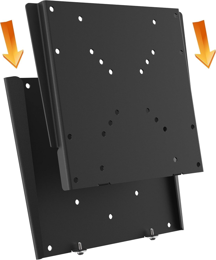 RICOO Soporte de Pared TV Ultra Slim F0522 para Pantallas Planas de 32-55 Pulgadas (Soporte de monitor fijo extremadamente plano (14 mm distancia a la pared) – VESA hasta 200x200, carga 30 kg.)