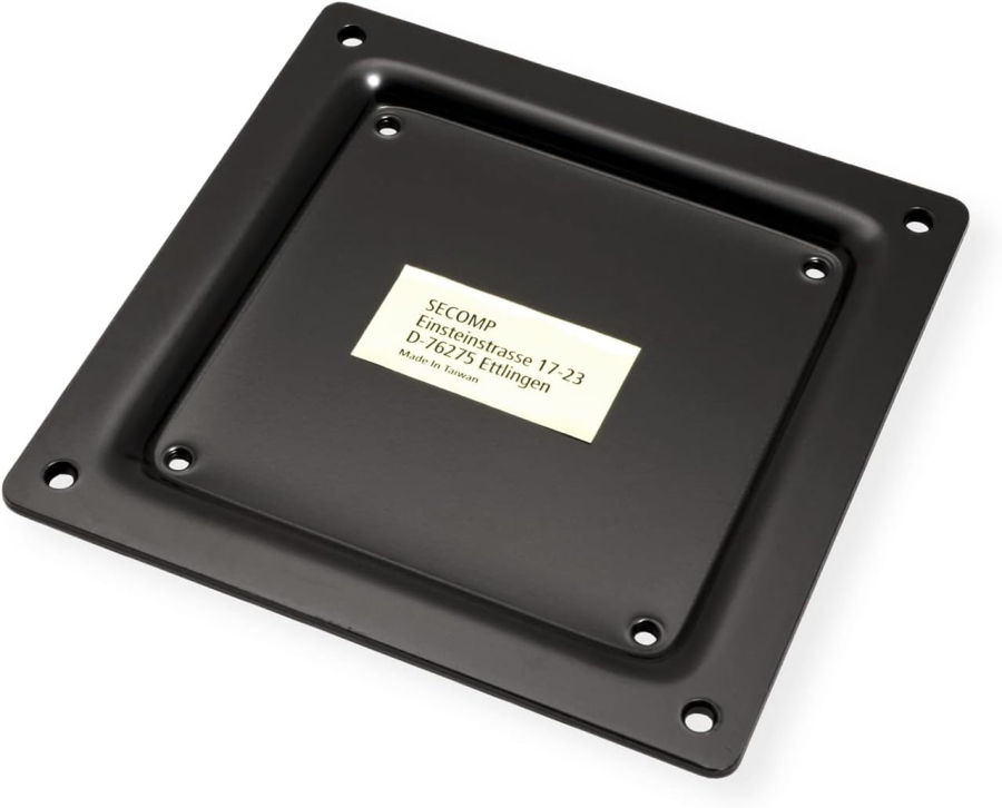 ROLINE Adaptador VESA 75x75 a 100x100 mm – Placa adaptadora para soportes de monitor (Estable extensión de acero para fijar pantallas VESA 100 a brazos VESA 75 – Incl. tornillos y protección contra arañazos)