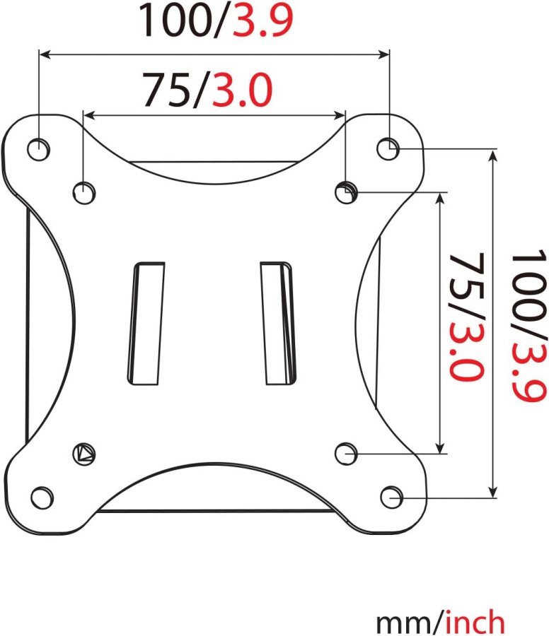Soporte de pared DIGITUS para monitores LCD/LED de hasta 81 cm (32"), soporte fijo, carga máxima de 18 kg, VESA máximo 100x100.