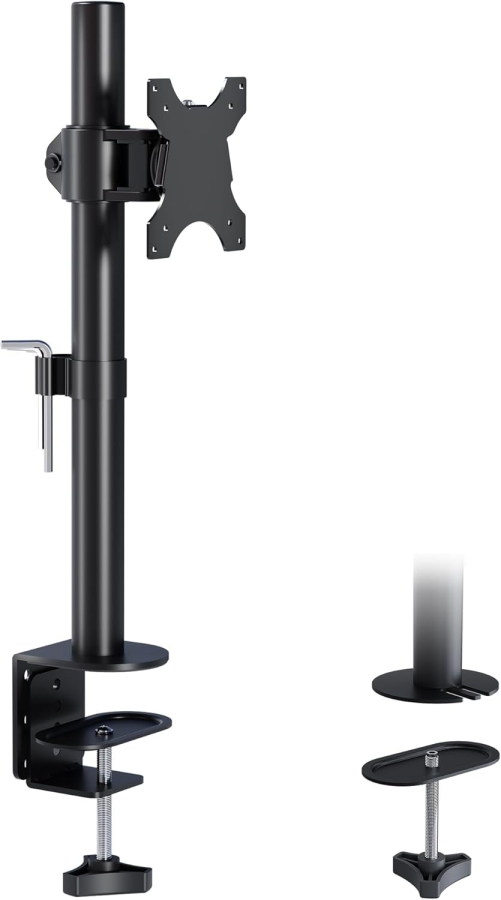 Soporte para monitor BONTEC, soporte de mesa para pantallas de 13 a 34 pulgadas, totalmente móvil, diseño ergonómico, ajuste de altura, para uso en juegos y oficina, soporta hasta 10 kg, compatible con VESA 75/100.