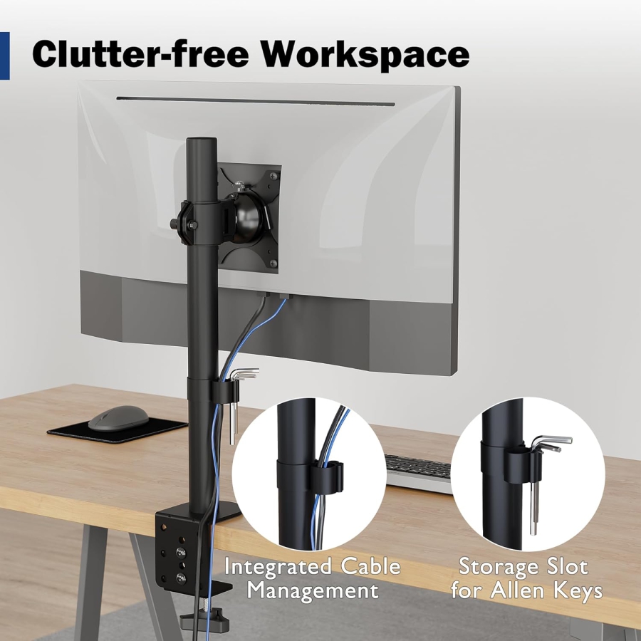 Soporte para monitor BONTEC, soporte de mesa para pantallas de 13 a 34 pulgadas, totalmente móvil, diseño ergonómico, ajuste de altura, para uso en juegos y oficina, soporta hasta 10 kg, compatible con VESA 75/100.