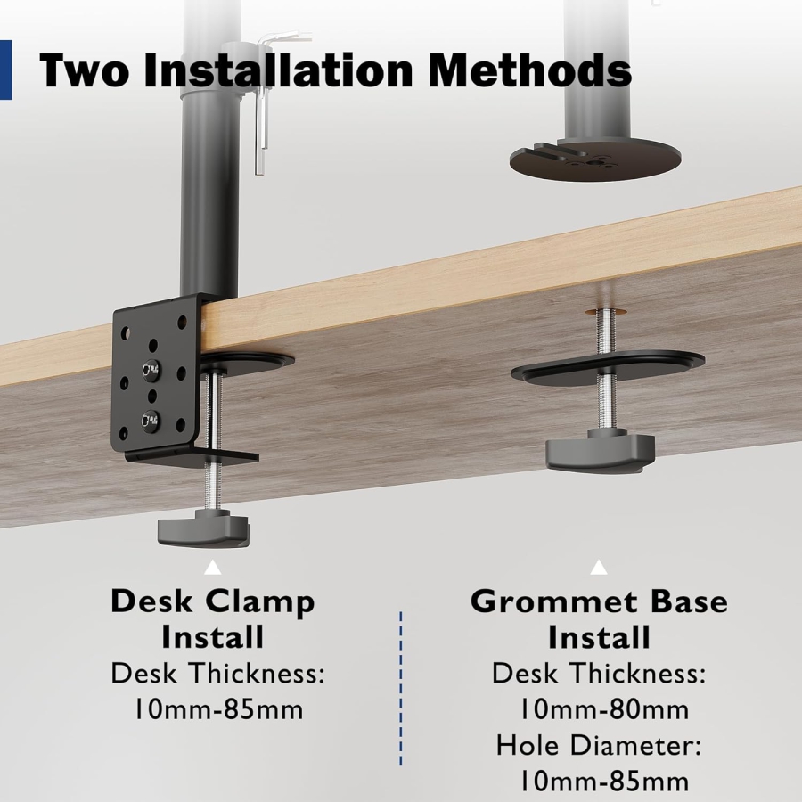 Soporte para monitor BONTEC, soporte de mesa para pantallas de 13 a 34 pulgadas, totalmente móvil, diseño ergonómico, ajuste de altura, para uso en juegos y oficina, soporta hasta 10 kg, compatible con VESA 75/100.