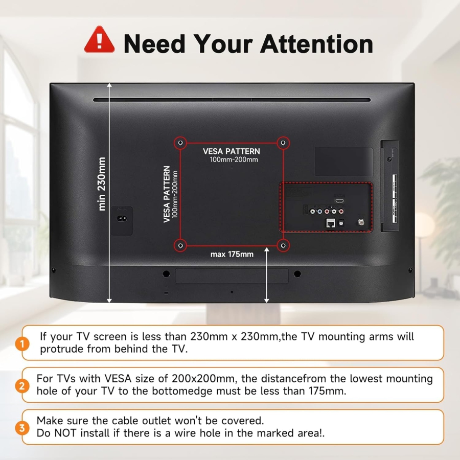 Soporte Universal de TV y Monitor para 17–43 Pulgadas (Inclinable y Ajustable en Altura) (Elegante soporte de mesa con base de vidrio de seguridad para pantallas de hasta 40 kg – VESA máx. 200x200 mm)