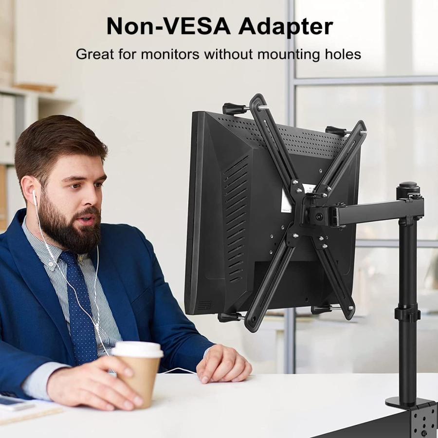 Suptek Adaptador VESA para Monitores No-VESA 13-27" – Soporte de Acero (La solución inteligente para pantallas sin orificios VESA: sujeción segura para cada setup.)
