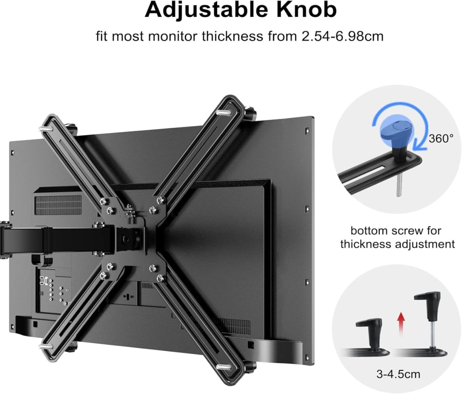 Suptek Adaptador VESA para Monitores No-VESA 13-27" – Soporte de Acero (La solución inteligente para pantallas sin orificios VESA: sujeción segura para cada setup.)