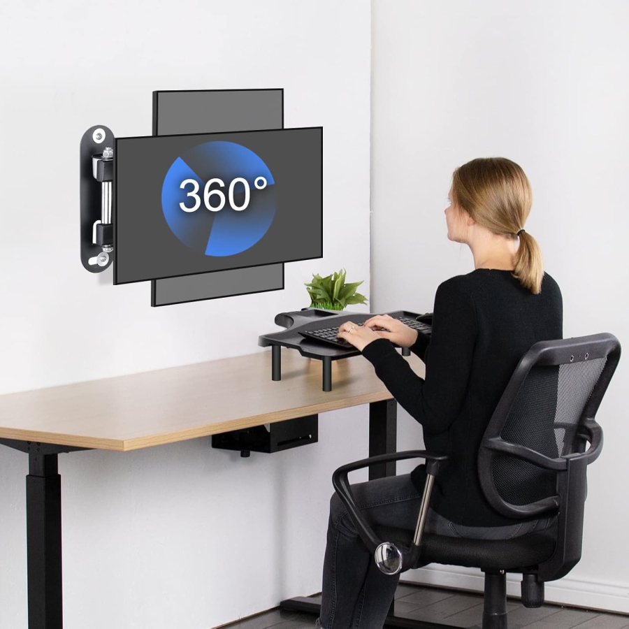 suptek Soporte de Pared para TV, Giratorio, Inclinable, Rotatorio para Televisores Planos y Curvos de 15-32" (Soporte de Pared VESA para Monitor de PC de hasta 13Kg)